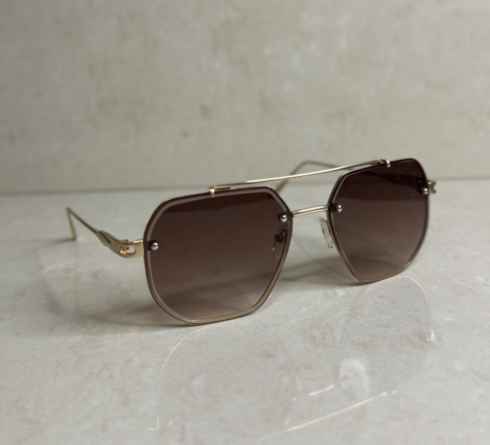 OKULARY PRZECIWSŁONECZNE UNISEX ZŁOTE - obrazek 3
