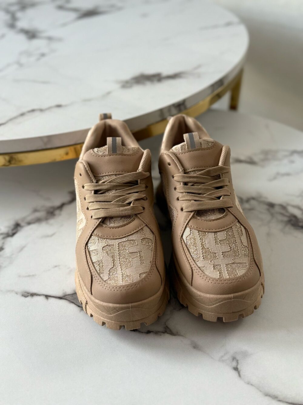SNEAKERSY BEŻOWE NA PLATFORMIE - obrazek 4